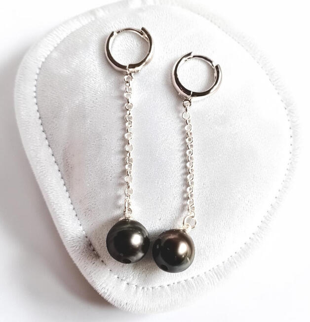 OF0047 ....80 € S925 Ohrringe mit Tahiti Perlen 12 mm