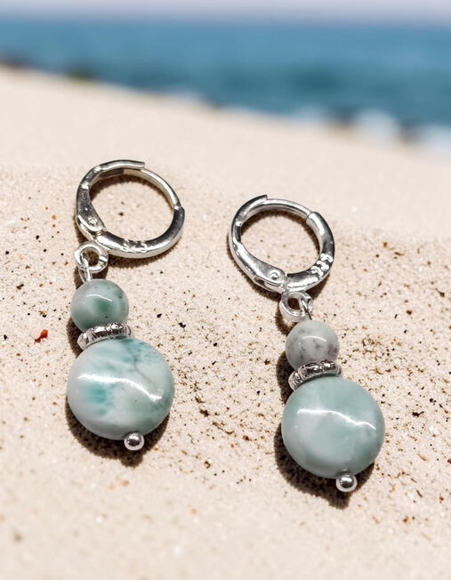 SSE0015...25 € S925 Ohrringe mit Dominikanischem Larimar