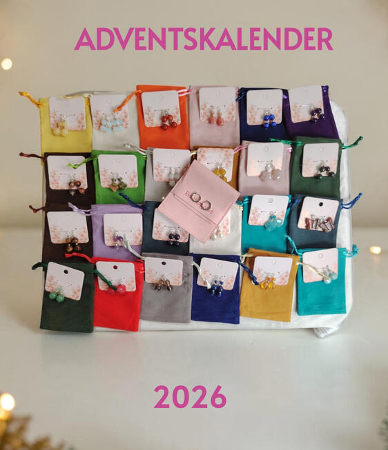 KP0009 ....100 € Adventskalender S925 Creole, Kette + 24 Paar Edelstein Ohrhänger