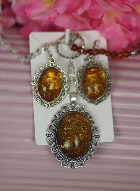 SSE0013 ....45€ Bernstein echt, Bernstein Imitation, S.Silber 925