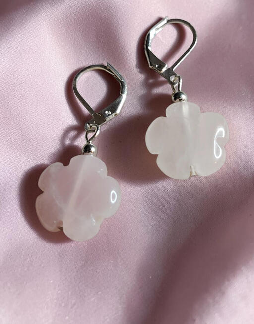 KV0003 ....15 € S925 Ohrringe mit Rosenquarz