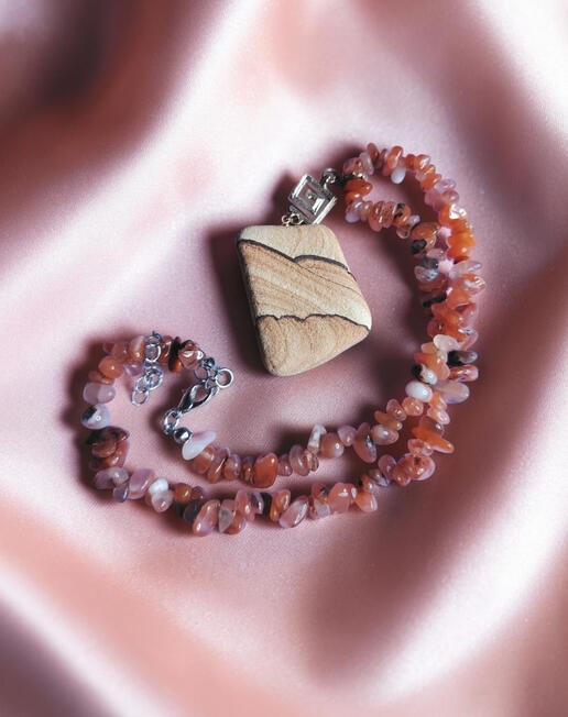 KE0024 ...20 € Karneol Kette mit Sandstein