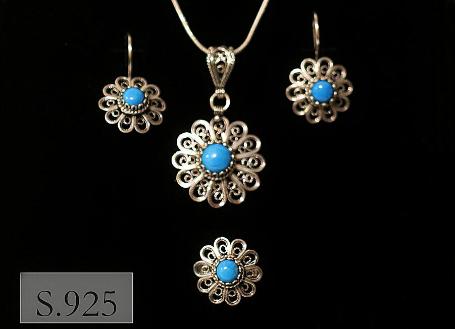 SSE0012 ...40€ S.925 Silber Set mit Türkis