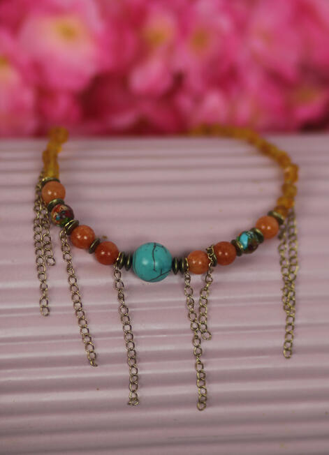 KE0019 ....35 € Sold. Bernstein, Korall, Türkis